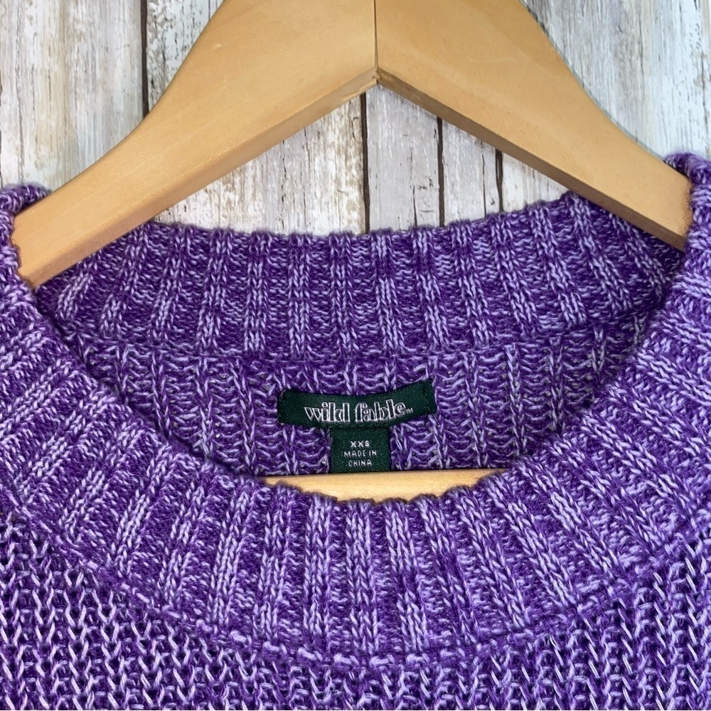 NWT Wild Fable Purple Crop Wide Sleeve Sweater - Picture 5 of 7